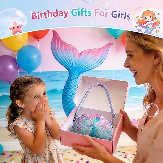 Toddler Purse Easter Basket Stuffers Gifts for Kids: 2 3 4 5 6 7 8 Year Old Girl Birthday Gift, Rainbow Crossbody Bag