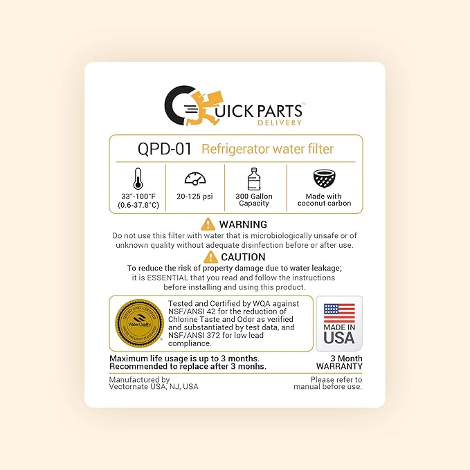 QPD-01 LT700P, ADQ36006101 Water Filter Replacement Compatible with Kenmore Elite 9690, ADQ36006102, WSL-3, FML-3, RFC 1200A, 46-9690 469690, ADQ36006101-S, LFXS30766S