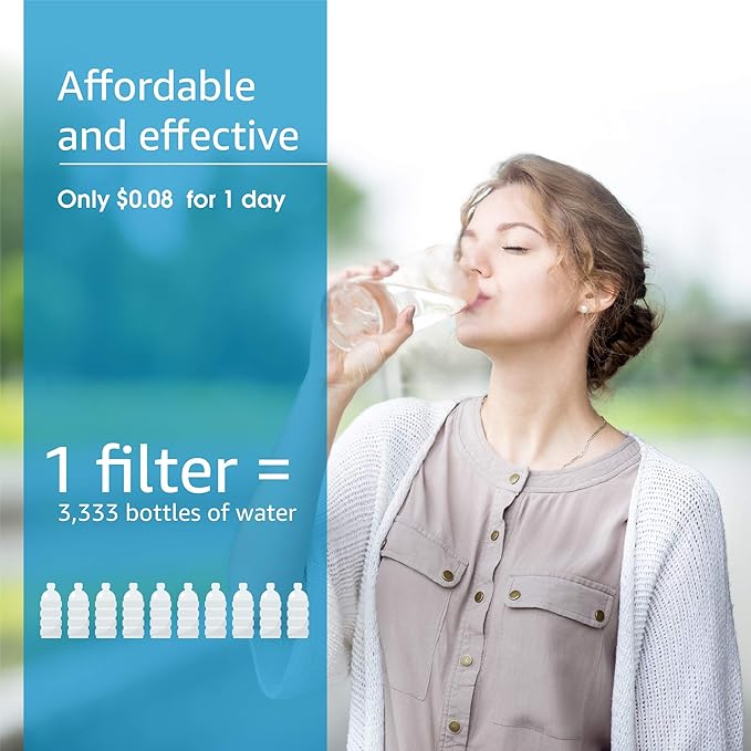AQUA CREST RC EZ 3 Water Filter, Replacement for Culligan ®RC-EZ-3, US-EZ-3, RC-EZ-1, Brita® USF-201, USF-202, DuPont® Carbon 3000QT Filter, 2K Gallons, 2 Pack
