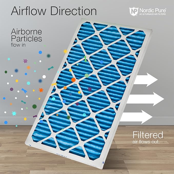 Nordic Pure 16x25x1 (Actual Size: 15 1/2 x 24 1/2 x 3/4) Pleated MERV 7 Air Filters 4 Pack