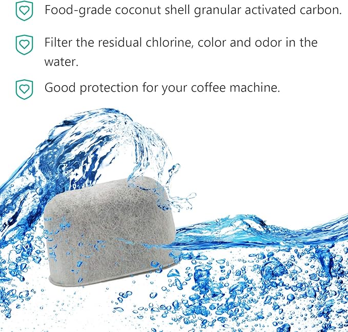 12 packs Replacement Charcoal Water Filters fit all Cuisinart Coffee Machines -Removes Chlorine, odors and others impurities from Water