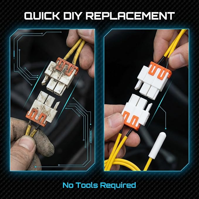 DA32-10104N Refrigerator Temperature Sensor, Fit for Samsung, Replaces DA32-10104V AP4979323, Compatible with RF28M9580SG/AA RF263BEAESR/AA, Freezer Defrost Thermistor