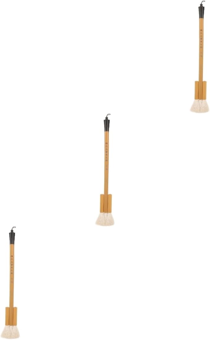 3pcs Multi-Function Wool Hair Paint Brush for Wall Painting Comfortable Grip Watercolor Artist Brush for Oil Paint and Decorative Drawing Portable