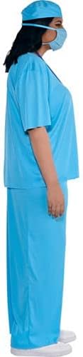Doctor MD Costume Set - Plus XXL (48-52) - Includes Shirt, Pants, Cap, Mask, & Lanyard - Perfect Outfit for Any Formal Parties, Cosplays, Halloween Costumes, Dress ups and other Themed Events