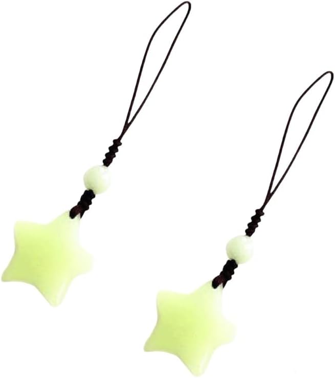 2Pcs Luminous Star Keychain Fashion Handbag Pendant Unisex Key Chain Charm Key Chain Glow In The Dark Couple Pendant Accessory and Keychain Carabiners Outdoor Recreation