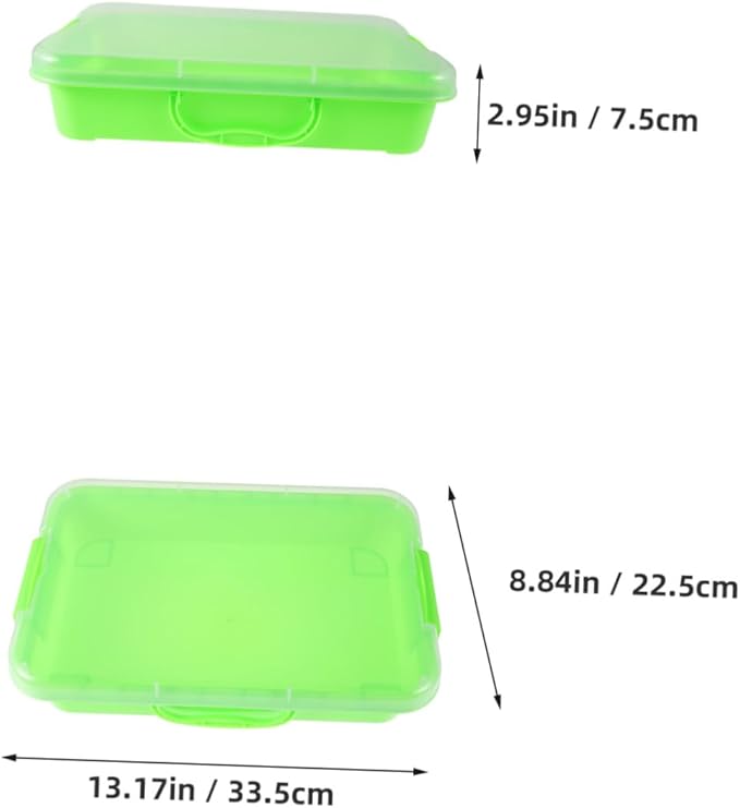 Yardwe Space Themed Portable Storage Container for Arts Crafts and Sand Light Green for Creative Play and Exploration