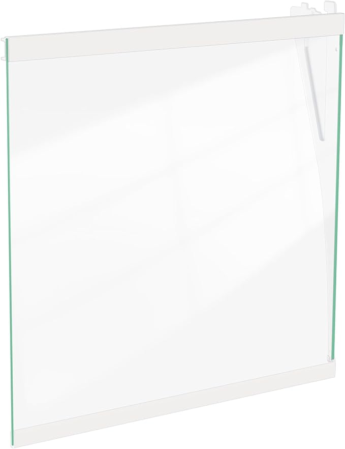 UPGRADED DA97-20044A Refrigerator Glass Shelf For Samsung Fridge Shelf Replacement RF28R7201SR RF28R7351SR RF28R7551SR Fixed Left Middle Shelves Assembly Samsung Refrigerator Parts White Metal Edge