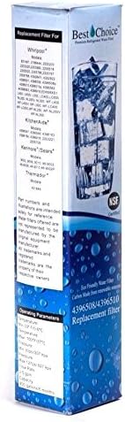 Best Choice Water Filters BCF85 Replacement Refrigerator Water Filter for Whirlpool 4396508 and 4396510, 3 Pack