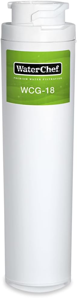 WaterChef MSWF Refrigerator Water Filter Replacement for GE MSWF, 101820A, 101821B, WR02X12345, WR02X12801, NSF/ANSI Certified, WCG-18