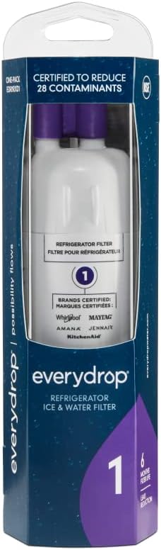 Kitchenaid W10272068 Range Hood Replacement Charcoal Filter (2-Pack) & everydrop by Whirlpool Ice and Water Refrigerator Filter 1, EDR1RXD1, Single-Pack, Purple