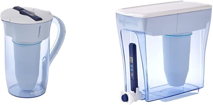 ZeroWater 10-Cup and 20-Cup 5-Stage Water Filter Pitchers/Dispensers with 0 TDS