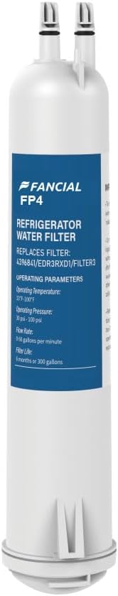 Fancial Refrigerator Water Filters Replacement for EDR3RXD1, Filter 3, 4396841, 4396710, Kenmore 46-9083,Lead-free,BPA-Free materials, 1 Pack