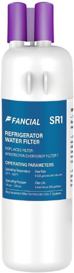 Fancial Refrigerator Water Filters Replacement for Whirlpool, Maytag, KitchenAid-Compatible with EDR1RXD1,W10295370A, Filter 1, WHR1RXD1,6-Month Long Life,one-pack