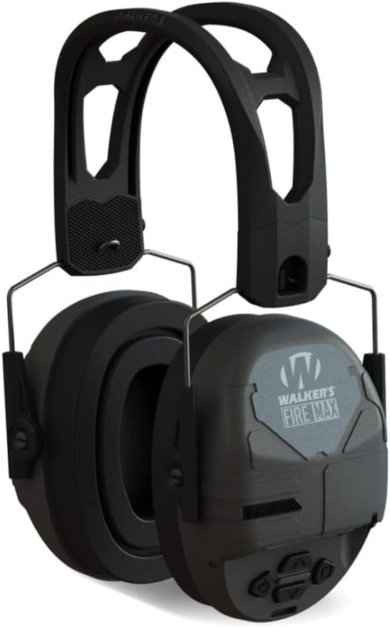 Walker's Rechargeable Lightweight Shooting Hunting Range Electronic Slim Low Profile Hearing Protection FireMax Earmuffs
