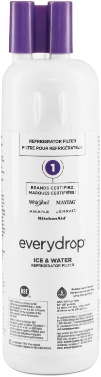 Kitchenaid W10272068 Range Hood Replacement Charcoal Filter (2-Pack) & everydrop by Whirlpool Ice and Water Refrigerator Filter 1, EDR1RXD1, Single-Pack, Purple