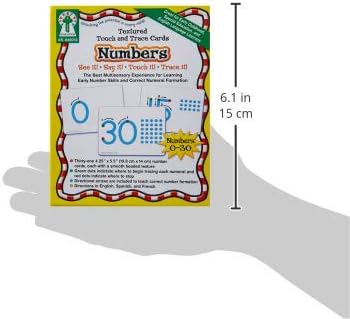 Key Education Textured Touch and Trace Math Flash Cards, Numbers 0 Through 30 Tracing Pad Flashcards for Toddlers, Preschool and Kindergarten Learning Activities