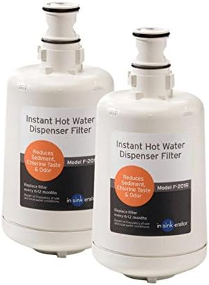 everydrop by Whirlpool Ice and Water Refrigerator Filter 3, EDR3RXD1, Single-Pack & InSinkErator F-201R Replacment Water Filter Cartridges, 2 Count (Pack of 1), White, 2 Pack