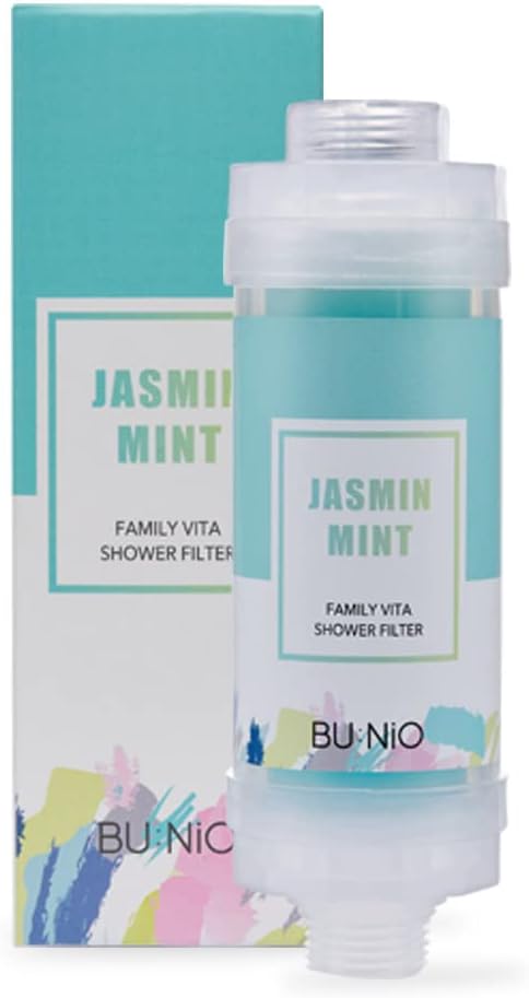[BU:NIO] Family Vitamin C Shower Filter 5.29Oz - Aroma Scented Shower Head Filter, Hard Water Softener, Chlorine & Rust Remover, Water Purifying, Helps Dry Skin & Hair Loss (Jamin Mint)