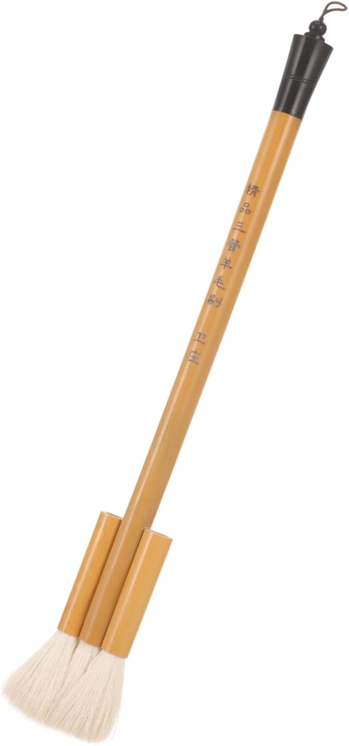 3pcs Multi-Function Wool Hair Paint Brush for Wall Painting Comfortable Grip Watercolor Artist Brush for Oil Paint and Decorative Drawing Portable