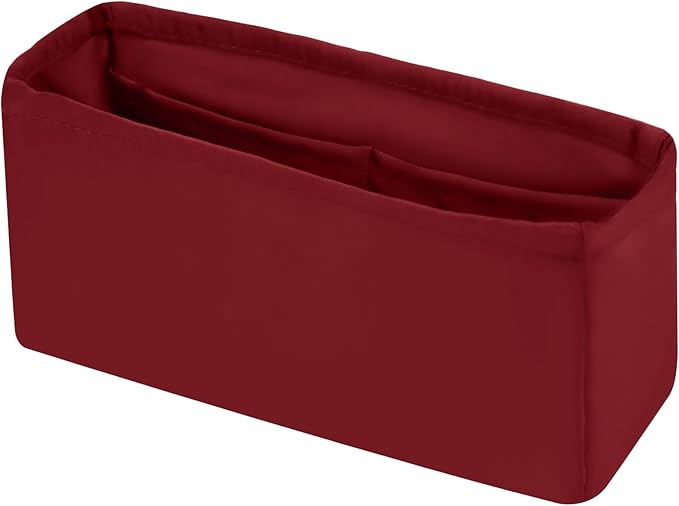 Purse Handbag Silky Organizer Insert Keep Bag Shape Fits Chanel Classic Flap CF Mini Square 17/20/Small/Medium/Jumbo/Maxi Bags, Luxury Handbag Tote Sturdy(CF Maxi 33,Wine Red)