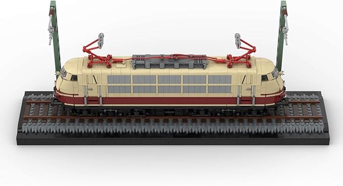 Locomotive Building Blocks, BR103 Electric Locomotive Building Blocks Set, Remote Control Train Kit with PF Motor, German Class 103 Train Model, Ornaments Gift, Dynamic Version, 2561PCS