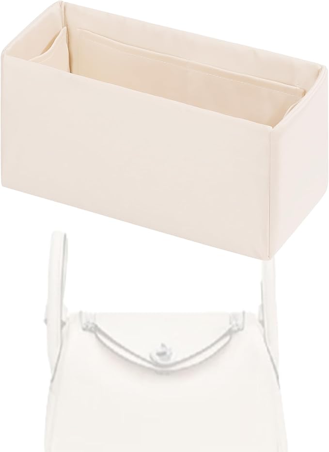 Purse Handbag Silky Organizer Insert Keep Bag Shape Fits Herme Lindy 19/26/30/34 bags, Luxury Handbag Tote Lightweight Sturdy(Craie,LD 30)