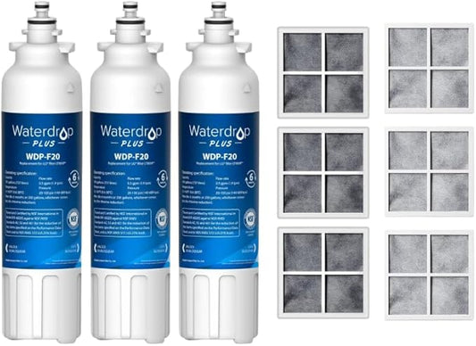 Waterdrop Plus ADQ73613401 Refrigerator Water Filter and Replacement for LG® LT120F® Refrigerator Air Filter