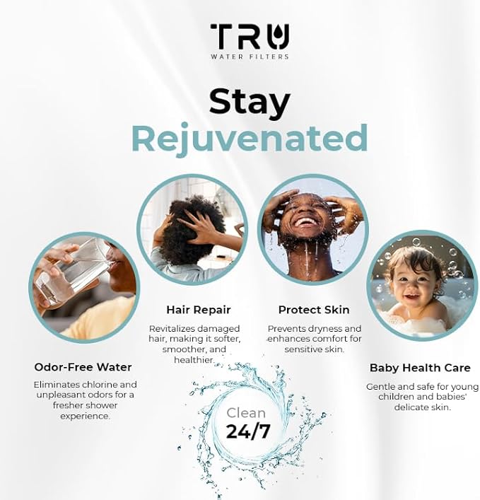 TRU High Output Shower Filter - Reduces Chlorine and other Harmful Sediments. Relieves dry and itchy skin, while Improving the health of your Hair, Skin, and Nails (Chrome)