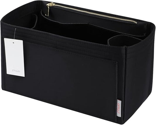 ZTUJO Purse Organizer Insert For Handbags, Silky Touching Bag Organizer Insert With Bottle Holder, Perfect for Speedy, Neverfull, Tote,ONTHEGO,Artsy,Handbag and More (small, Silky Black)