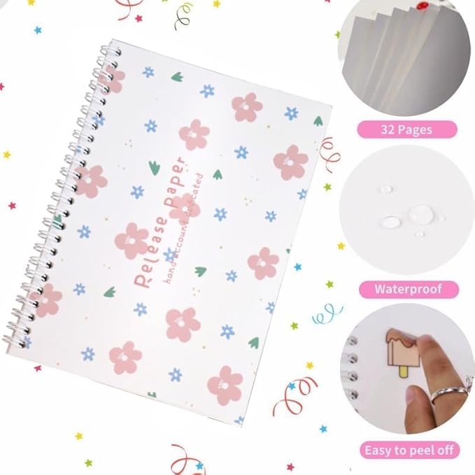 UFU 2 Pcs Sticker Book Collecting Album Reusable Sticker Organizer Storage Book for Stickers Collection A5 (64 Pages)