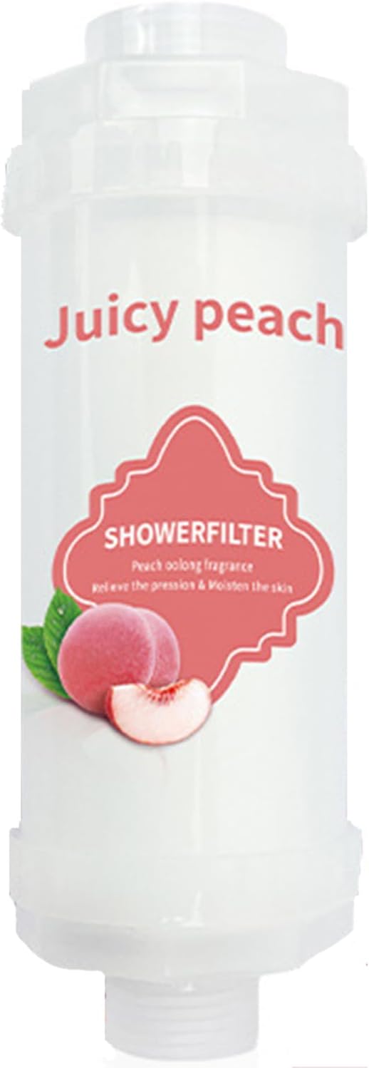 Shower Filter Vitamin C for Hard Water Filter Shower Aromatherapy Bathroom Accessories Remove Chlorine Fluoride Heavy Metals Improves Skin Condition Protects Hair Peach Scent