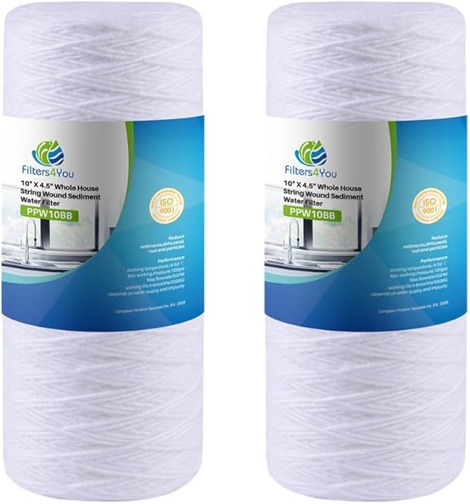 CFS – Polypropylene String Wound Water Filter Cartridges Compatible with Culligan Sediment and Heavy Duty Well Water Filter Models – 5 Micron Replacement Filter – Whole House Filter – 2 Pack