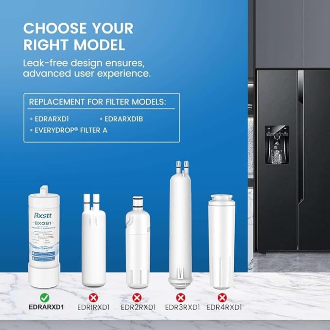 EDRARXD1 Water Filter Replacement, Compatible with Whirlpool EDRARXD1, Everydrop Filter A, EDRARXD1B,Pack of 2