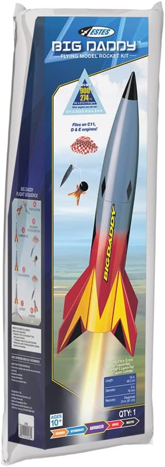 Estes 2162 Big Daddy Rocket-Building Kit, Advanced Flying-Rocket-Model Kit for Ages 10+