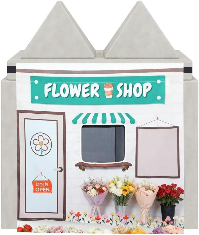 Play Couch Panels – Flower Shop Scene Foam Modular Sofa Panels with Adjustable， Soft Couch Accessories for Creative Arrangements，33.5×37in