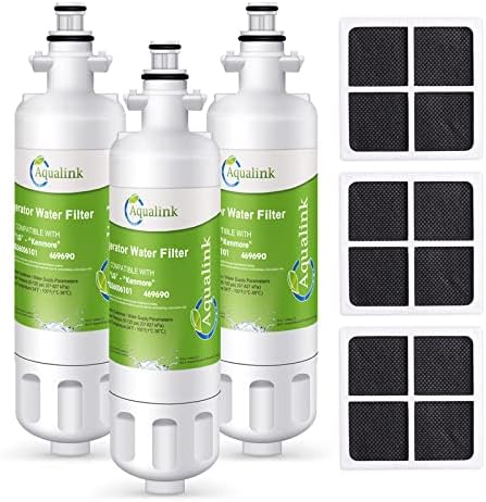 AQUALINK Replacement for LG LT700P, Kenmore 46 9690, Air Filter LT120F, RWF1200A, LFXC24726S, LFX28968ST, LFXS30766S,R-9690, LFXS24623S, Refrigerator Water Filter, 3PACK