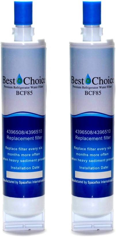 Best Choice Water Filters BCF85 Replacement Refrigerator Water Filter for Whirlpool 4396508 and 4396510, 2 Pack