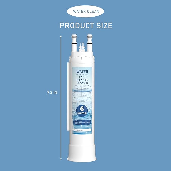 FPPWFU01 Water Filter Replacement Compatible With Frigidaire FPPWFU01 PurePour PWF-1, Electrolux EPPWFU01 PureAdvantage PWF-1 Water Filter, 4 Pack