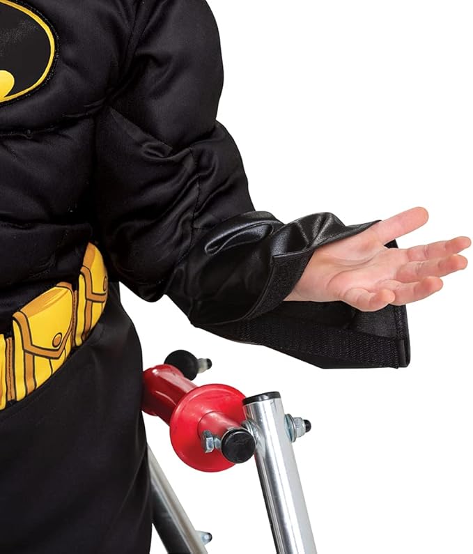 Batman Costume for Kids, Official Adaptive Batman Dress Up Outfit with Accessibility Features, Classic Size Small (4-6x) Multicolored