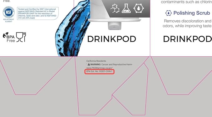 DRINKPOD Compatible with LT1000PC ADQ747935 MDJ64844601 Refrigerator Water Filter, Replacement for LG® LT1000P®, ADQ74793501, ADQ74793502,46-9980, 9980, LFXC24796S, LSFXC2496D, NSF Certified