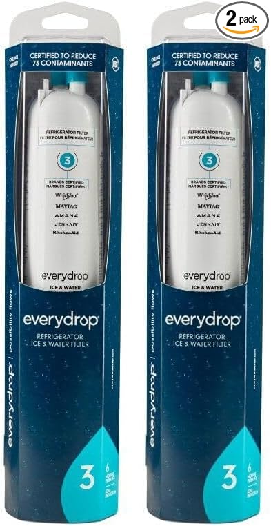 EveryDrop by Whirlpool Refrigerator Filter 3, EDR3RXD1 | Ice and Water | Pack of 2