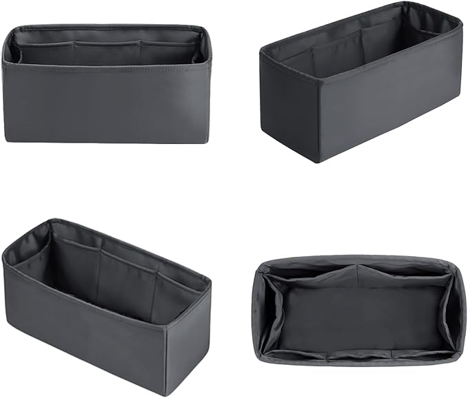 Organizer Insert for Hermes Bags, Luxury Bags Storage with Silk, Lightweight Inner Bag Compatible with Lindy 26 Bags, Multiple Pockets Large Capacity(Grismeyer, Lindy26)