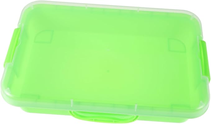 Yardwe Space Themed Portable Storage Container for Arts Crafts and Sand Light Green for Creative Play and Exploration