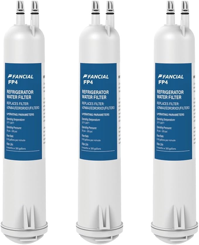 Fancial Refrigerator Water Filters Replacement for EDR3RXD1, Filter 3, 4396841, 4396710, Kenmore 46-9083,Lead-free,BPA-Free materials, 3 Pack
