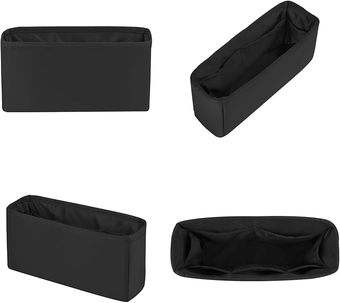 Classic Flap Bag Organizer Insert, Purse Organizer Insert Compatible with Chanel Classic Flap Maxi, Lightweight Purse Divider with Pockets (Black, CF Maxi)