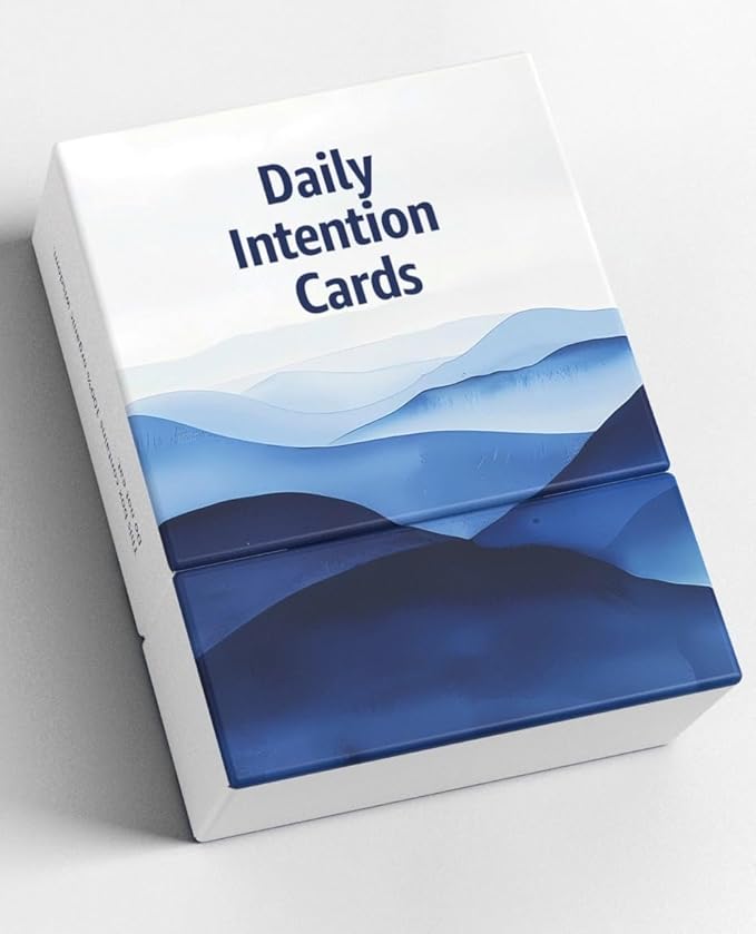 Daily Intention Cards - 80 Mindful Prompts to Pause, Reset & Find Calm | Pick One Morning Card, Reflect at Night | Desk Companion for Journaling, Meditation & Anxiety Relief | Self-Care Gift Deck