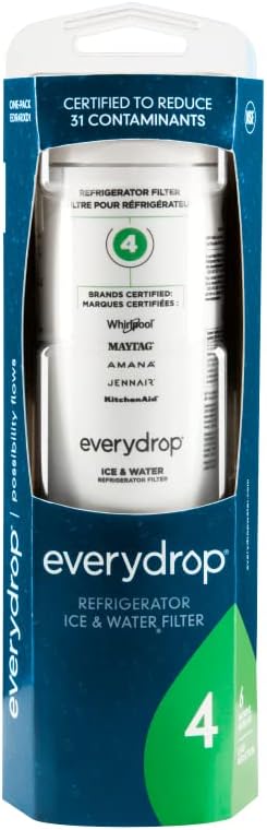 Everydrop by Whirlpool Ice and Water Refrigerator Filter 4, EDR4RXD1, Single-Pack + Affresh Ice Machine Cleaner