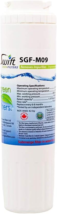 Swift Green Filters Refrigerator Water Filter For Kenmore UKF8001,EveryDrop EDR4RXD1,FILTER 4,EFF-6007A,46-9005 Made in USA