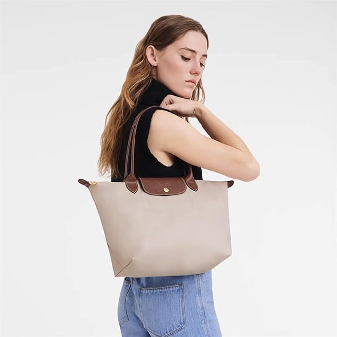 Chispee Soft Felt Purse Organizer Insert for Longchamp,Tote Handbags Lightweight Bag Organizer with Multiple Pockets and Zipper (Pink,M)