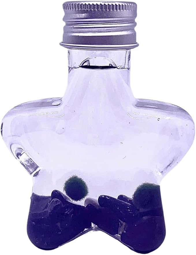 2PCS Marimo Moss Ball kit Natural Crystal 5 Choices Mini Marimo Moss Ball Kit - 5 Wish Stars with 2PCS Kokedama Unique Gift for Plants Beginners (Obsidian)